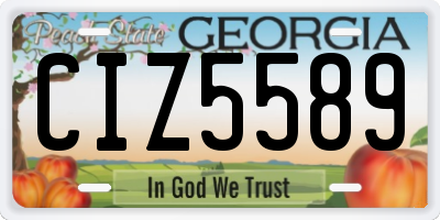 GA license plate CIZ5589