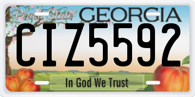 GA license plate CIZ5592