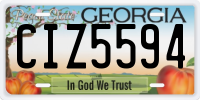GA license plate CIZ5594