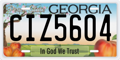 GA license plate CIZ5604