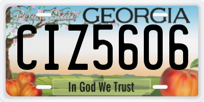 GA license plate CIZ5606