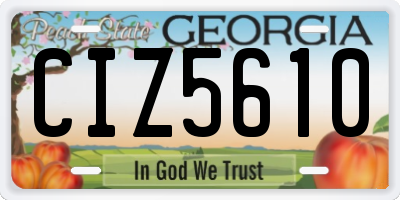 GA license plate CIZ5610