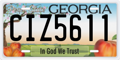 GA license plate CIZ5611