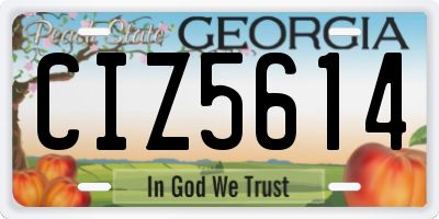 GA license plate CIZ5614