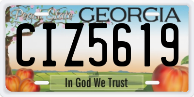 GA license plate CIZ5619