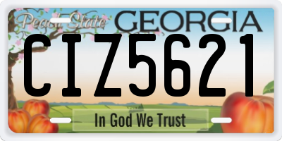 GA license plate CIZ5621