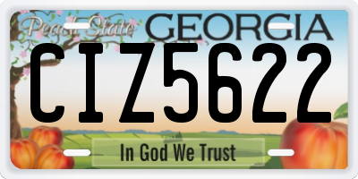 GA license plate CIZ5622