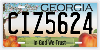 GA license plate CIZ5624