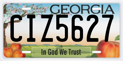 GA license plate CIZ5627