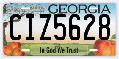 GA license plate CIZ5628