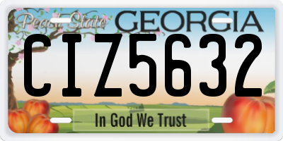 GA license plate CIZ5632