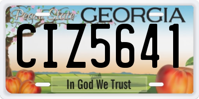 GA license plate CIZ5641