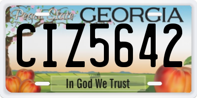 GA license plate CIZ5642
