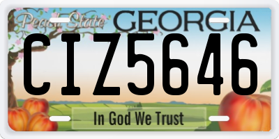 GA license plate CIZ5646