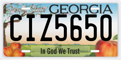 GA license plate CIZ5650