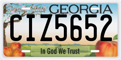 GA license plate CIZ5652