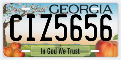 GA license plate CIZ5656