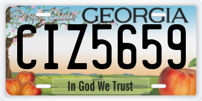 GA license plate CIZ5659