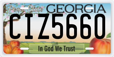 GA license plate CIZ5660