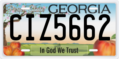 GA license plate CIZ5662