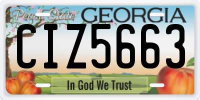 GA license plate CIZ5663