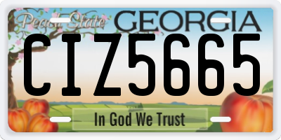 GA license plate CIZ5665
