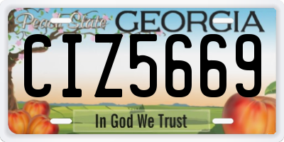 GA license plate CIZ5669