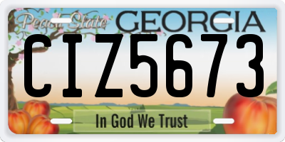 GA license plate CIZ5673