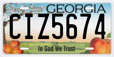 GA license plate CIZ5674