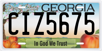 GA license plate CIZ5675