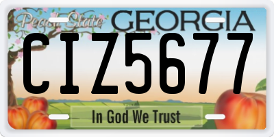 GA license plate CIZ5677