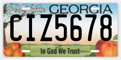 GA license plate CIZ5678