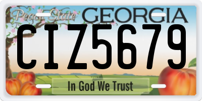 GA license plate CIZ5679