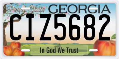 GA license plate CIZ5682