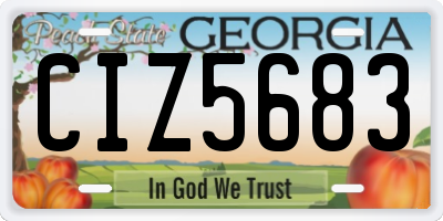 GA license plate CIZ5683