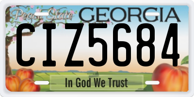 GA license plate CIZ5684