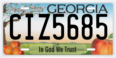 GA license plate CIZ5685
