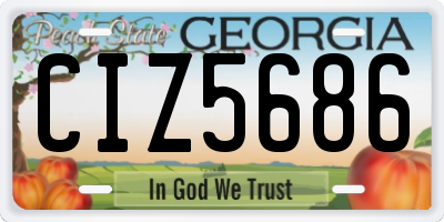 GA license plate CIZ5686