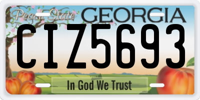GA license plate CIZ5693