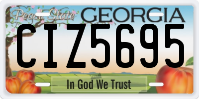 GA license plate CIZ5695