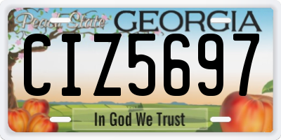 GA license plate CIZ5697