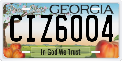 GA license plate CIZ6004