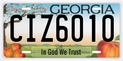 GA license plate CIZ6010