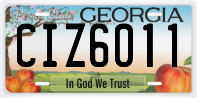 GA license plate CIZ6011