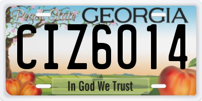 GA license plate CIZ6014