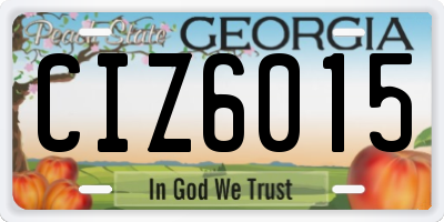 GA license plate CIZ6015