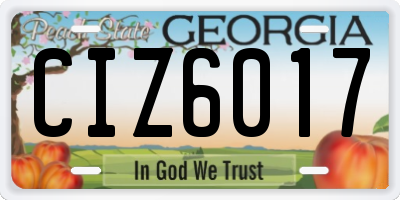 GA license plate CIZ6017