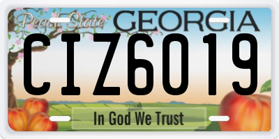 GA license plate CIZ6019