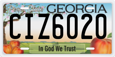 GA license plate CIZ6020