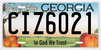 GA license plate CIZ6021